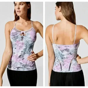 CARBON38 Seamless Cross Back Tank Tie Dye Size M/L